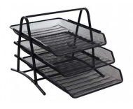 MAS BİON 9301 YARI METAL PERFORE EVRAK RAFI SİYAH 3LÜ - MAS BİON