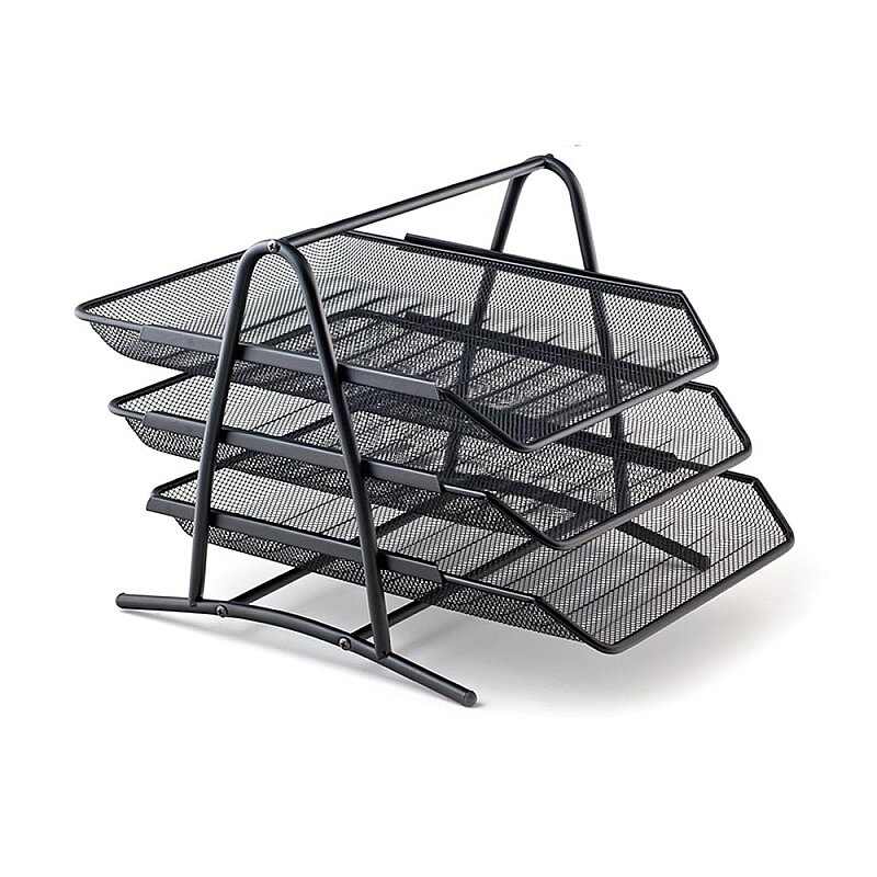 MAS 9304 BİON METAL PERFORE EVRAK RAFI SİYAH 3LÜ