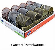 MAS 9305 BİON METAL PERFORE MASA SETİ PREMİUM RENKLER 3LÜ (TEPSİDE) - MAS BİON (1)