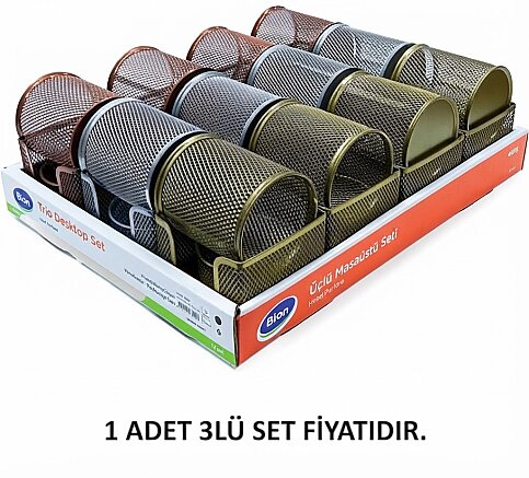 MAS 9305 BİON METAL PERFORE MASA SETİ PREMİUM RENKLER 3LÜ (TEPSİDE) - 2