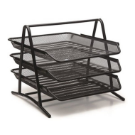 MAS BİON 9309 METAL PERFORE EVRAK RAFI SİYAH 3LÜ KUTUSUZ - MAS BİON