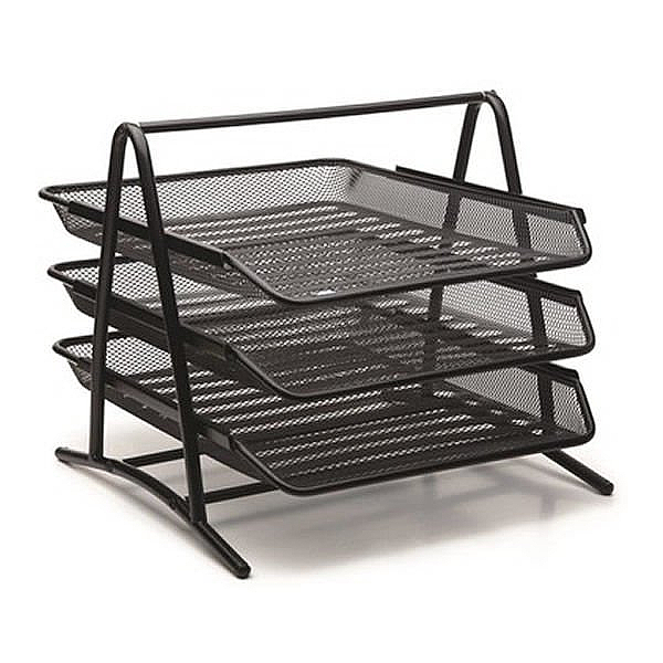MAS 9309 BİON METAL PERFORE EVRAK RAFI SİYAH 3LÜ KUTUSUZ