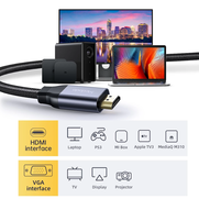 MCDODO CA-7770 HDMI TO VGA CONVERTOR GÖRÜNTÜ AKTARIM KABLOSU 1080 HD SİYAH 2m - 8