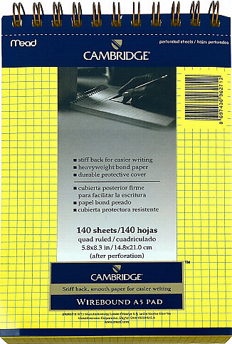 MEAD CAMBRİDGE SPİRALLİ SARI BLOKNOT A5 KARELİ 140 YAPRAK (M-243852) - 1