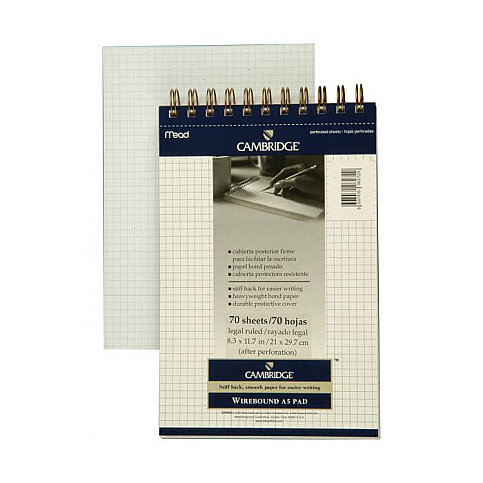 MEAD CAMBRİDGE SPİRALLİ BEYAZ BLOKNOT A5 KARELİ 70 YAPRAK (M-253848) - 1