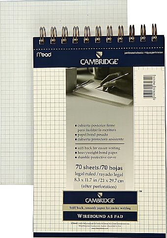 MEAD CAMBRİDGE SPİRALLİ BEYAZ BLOKNOT A5 KARELİ 70 YAPRAK (M-253848) - 1