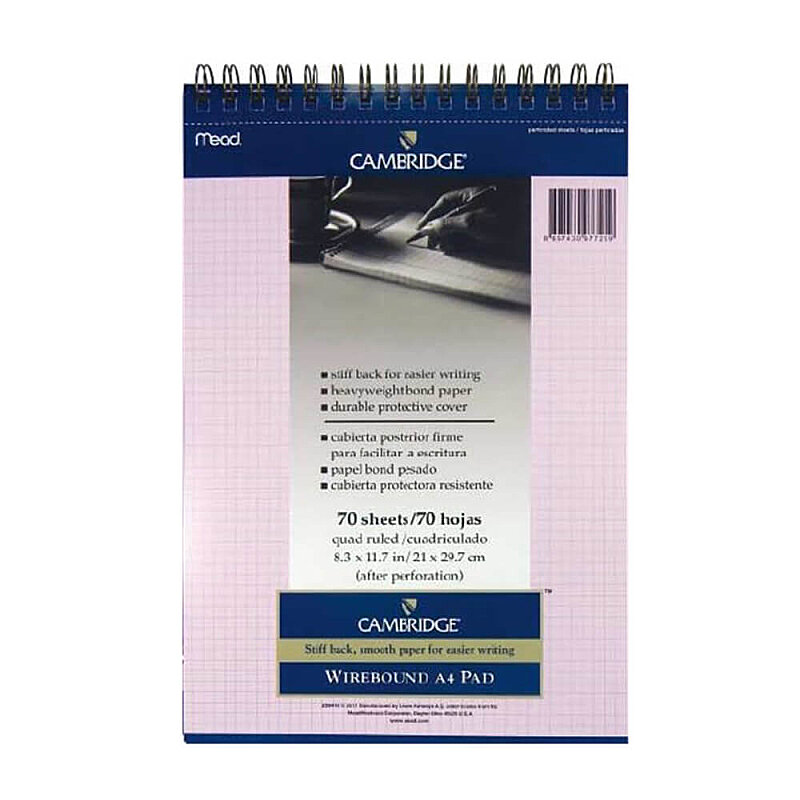 MEAD CAMBRİDGE SPİRALLİ PEMBE BLOKNOT A4 ÇİZGİLİ 70 YAPRAK (M-159418)