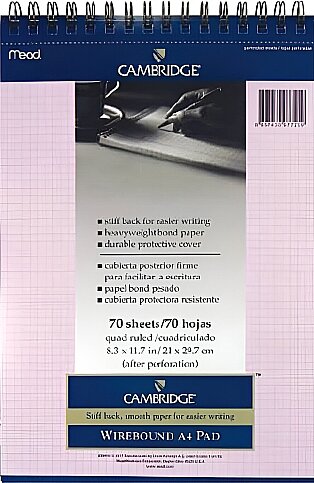 MEAD CAMBRİDGE SPİRALLİ PEMBE BLOKNOT A4 ÇİZGİLİ 70 YAPRAK (M-159418) - 1