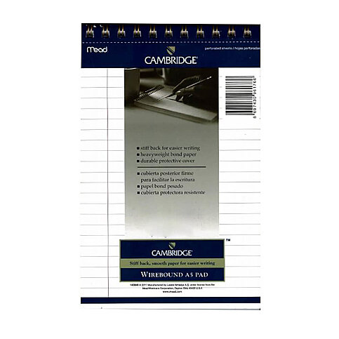 MEAD CAMBRİDGE SPİRALLİ BEYAZ BLOKNOT A5 ÇİZGİLİ 70 YAPRAK (M-153848) - 1