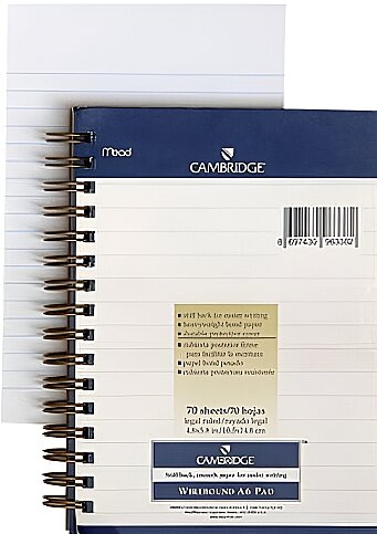MEAD CAMBRİDGE SPİRALLİ BEYAZ BLOKNOT A6 ÇİZGİLİ 70 YAPRAK (M-145433) - 1