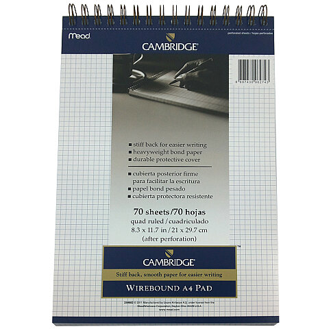 MEAD CAMBRİDGE SPİRALLİ BEYAZ BLOKNOT A4 KARELİ 70 YAPRAK (M-259882) - 1