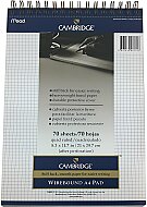 MEAD CAMBRİDGE SPİRALLİ BEYAZ BLOKNOT A4 KARELİ 70 YAPRAK (M-259882) - MEAD