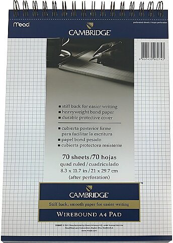 MEAD CAMBRİDGE SPİRALLİ BEYAZ BLOKNOT A4 KARELİ 70 YAPRAK (M-259882) - 1