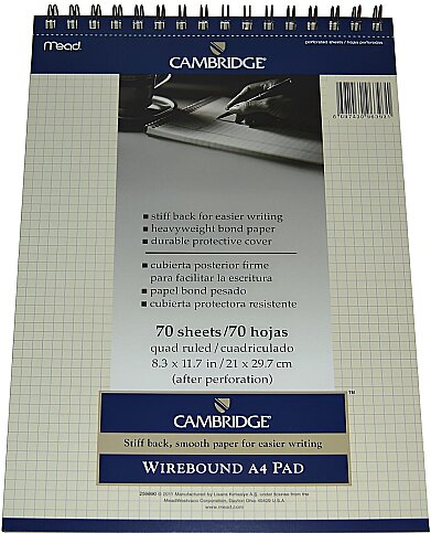 MEAD CAMBRİDGE SPİRALLİ FİLDİŞİ BLOKNOT A4 KARELİ 70 YAPRAK (M-259890) - 1