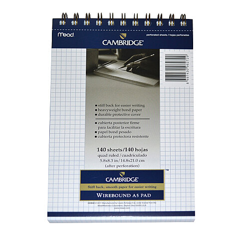 MEAD CAMBRİDGE SPİRALLİ BEYAZ BLOKNOT A5 KARELİ 140 YAPRAK (M-243848) - 1