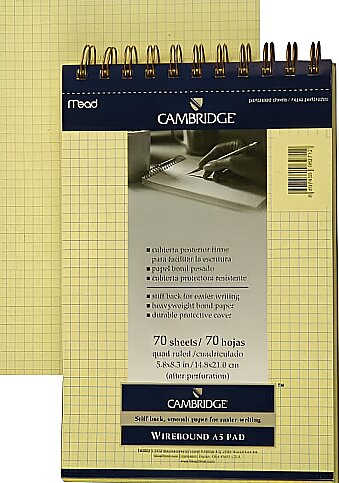 MEAD CAMBRİDGE SPİRALLİ SARI BLOKNOT A5 KARELİ 70 YAPRAK (M-253852) - 1