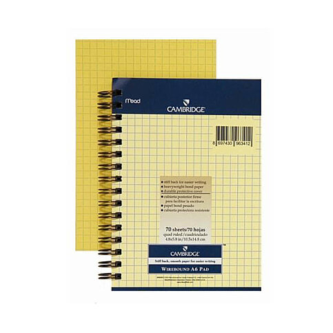 MEAD CAMBRİDGE SPİRALLİ SARI BLOKNOT A6 KARELİ 70 YAPRAK (M-245434) - 1