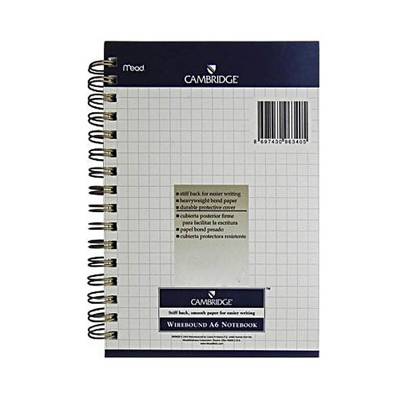 MEAD CAMBRİDGE SPİRALLİ BEYAZ DEFTER A6 KARELİ 120 YAPRAK (M-205750)
