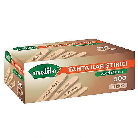 MELİTO KAĞIT SARGILI AHŞAP KARIŞTIRICI 500LÜ - 1