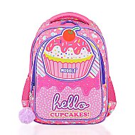 MİKRO MU-7051 MUGGLE OKUL ÇANTASI CUP CAKE PEMBE - MİKRO