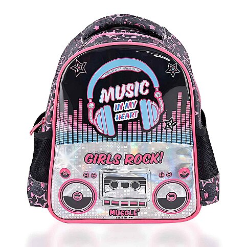 MİKRO MU-7143 MUGGLE OKUL ÇANTASI MUSİC SİYAH - 1