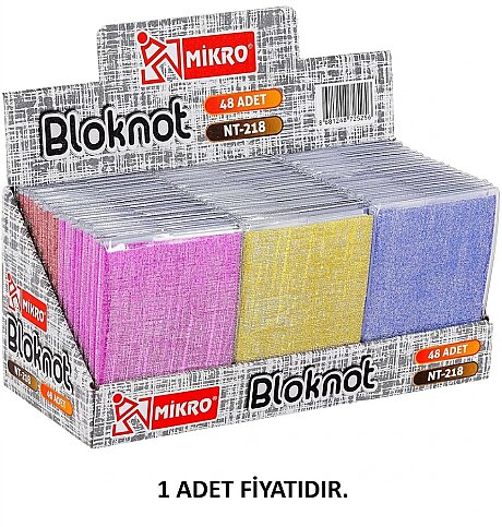 MİKRO NT-218 KARTON KAPAK BLOKNOT 9.5x13.5 ÇİZGİLİ 64 YAPRAK - 1