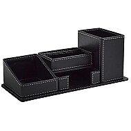 MİMAKS DK-141 SUNİ DERİ MASA ÜSTÜ 4LÜ SET SİYAH - MİMAKS