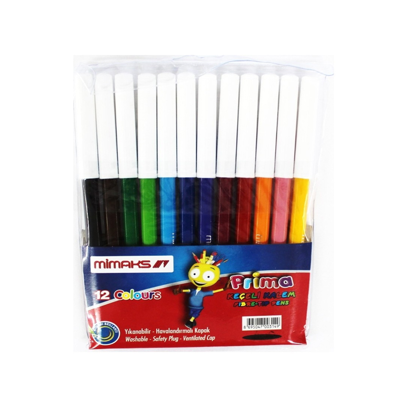 MİMAKS FK-8912 PRİMA KEÇELİ KALEM 12 RENK