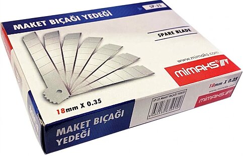 MİMAKS SP-35 GENİŞ MAKET BIÇAĞI YEDEĞİ 10LU 18mm - 1