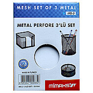 MİMAKS MS3 METAL PERFORE MASA SETİ SİYAH 3LÜ - MİMAKS
