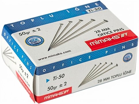 MİMAKS Tİ-50 NİKELLİ TOPLU İĞNE 50gr KUTU - 1