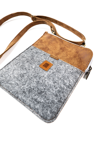Önder Minbag 538-04 Messenger Askılı Keçe Çanta Gri - 1