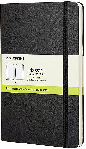 MOLESKİNE QP012 KLASİK SERT KAPAK DEFTER 9x14 DÜZ 192 YAPRAK SİYAH - 1