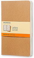 MOLESKİNE QP416 CAHİER DEFTER 13x21 ÇİZGİLİ 64 YAPRAK KRAFT 3LÜ - MOLESKİNE