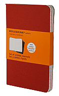 MOLESKİNE CH111 CAHİER DEFTER 9x14 ÇİZGİLİ 64 YAPRAK KIRMIZI 3LÜ - MOLESKİNE