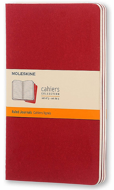 MOLESKİNE CH116VF CAHİER DEFTER 13x21 ÇİZGİLİ 80 YAPRAK BORDO 3LÜ