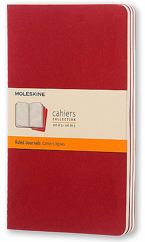 MOLESKİNE CH116VF CAHİER DEFTER 13x21 ÇİZGİLİ 80 YAPRAK BORDO 3LÜ - 1