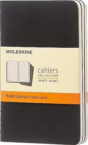 MOLESKİNE QP311 CAHİER DEFTER 9x14 ÇİZGİLİ 64 YAPRAK SİYAH 3LÜ - 1