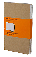 MOLESKİNE QP411 CAHİER DEFTER 9x14 ÇİZGİLİ 64 YAPRAK KRAFT 3LÜ - MOLESKİNE