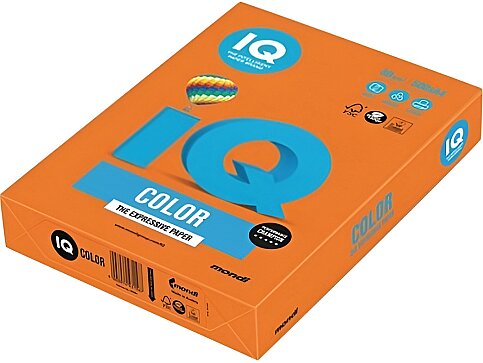 MONDİ İQ RENKLİ FOTOKOPİ KAĞIDI A4 80gr TURUNCU 500LÜ (NE1337-OR43) - 1
