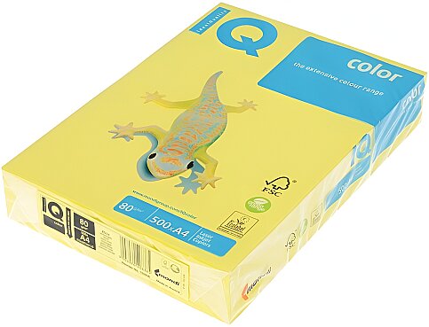 MONDİ İQ RENKLİ FOTOKOPİ KAĞIDI A4 80gr LİMON SARISI 500LÜ (NE1320-ZG34) - 1