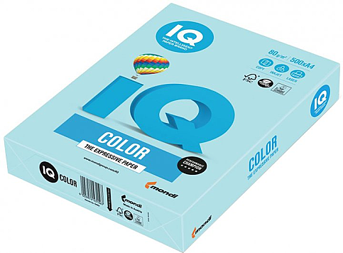 MONDİ İQ RENKLİ FOTOKOPİ KAĞIDI A4 80gr ORTA MAVİ 500LÜ (NE1332-MB30) - 1