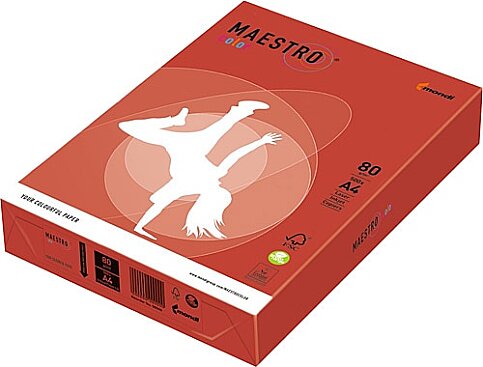 MONDİ MAESTRO RENKLİ FOTOKOPİ KAĞIDI A4 80gr KIRMIZI 500LÜ (CO44) - 1