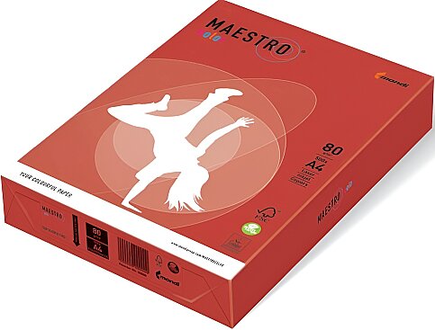 MONDİ MAESTRO RENKLİ FOTOKOPİ KAĞIDI A4 80gr KIRMIZI 500LÜ (CO44) - 1