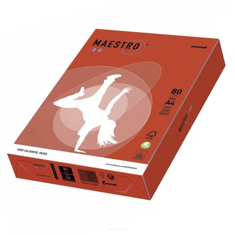 Mondi Maestro Renkli Fotokopi Kağıdı A4 80Gr Kırmızı 500Lü (Co44)
