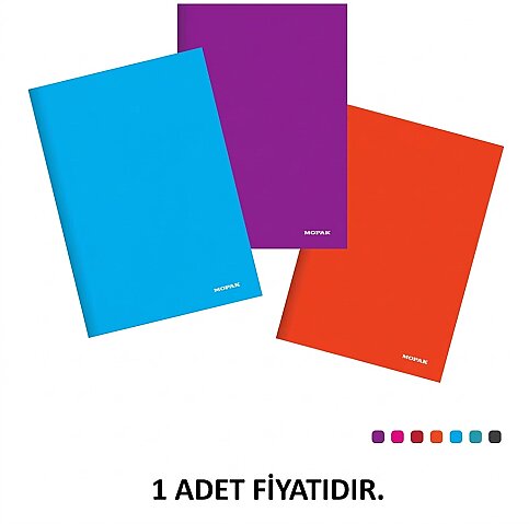 MOPAK PASTEL PLASTİK KAPAK DEFTER A4 ÇİZGİLİ 80 YAPRAK - 1