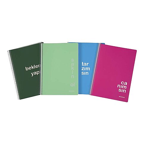 Mopak Spiralli Karton Kapak Defter A4 Düz 96 Yaprak - 1