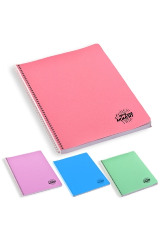 Mopak Spiralli Plastik Kapak Defter A4 Kareli 72 Yaprak Pastel - 1