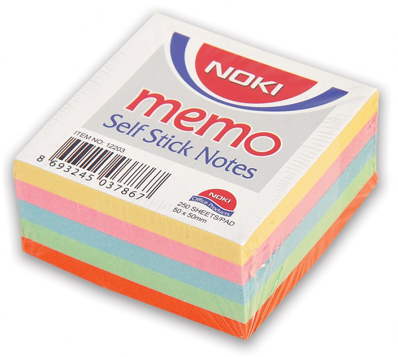 NOKİ 12203 MEMO YAPIŞKANLI KÜPNOT KAĞIDI 50x50 PASTEL 5 RENK