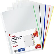 NOKİ 4833 DELİKLİ POŞET DOSYA A4 5x5 RENKLİ KENARLI 25Lİ - NOKİ